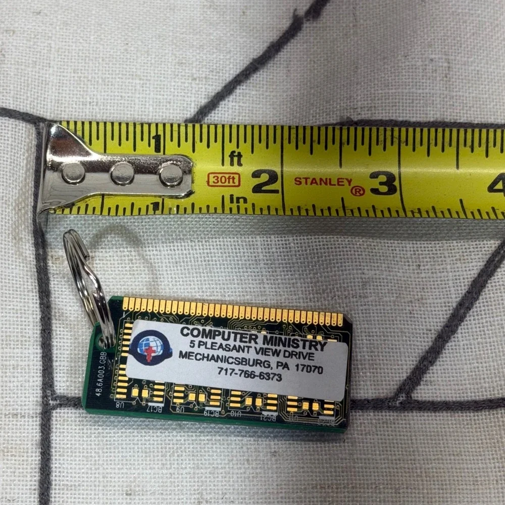 Unbranded RAM Circuit Board Keychain OS Green Vintage Tech Geek Accessory